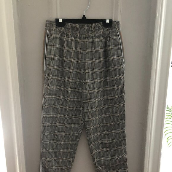 Zara Basic Plaid Work Pant w/ Stripe - Picture 1 of 4